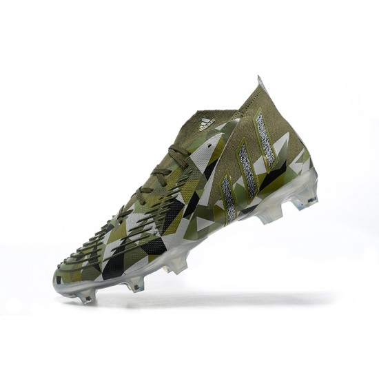 Kopacky Adidas Predator Edge Geometric 1 FG Zelená Lce Šedá High Pánské