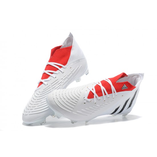 Kopacky Adidas Predator Edge Geometric 1 FG Bílý Červené Černá High Pánské