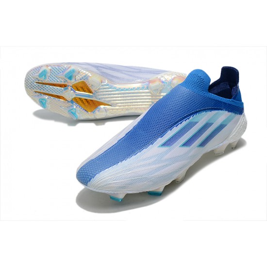 Kopacky Adidas X Speedflow FG Low Bílý Modrý Zlato