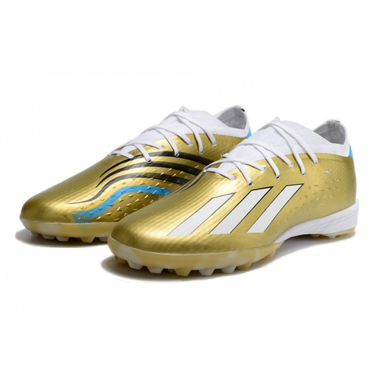 Kopacky Adidas X Speedportal .1 TF Low Bílý Zlato Černá Pánské