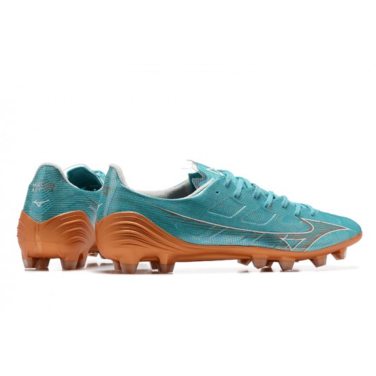 Kopacky Mizuno Alpha Made In Japan FG Oranžovýý Modrý Low Pánské