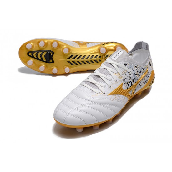 Kopacky Mizuno Morelia Neo Iii Made In Japan AG Low Bílý Zlato Pánské