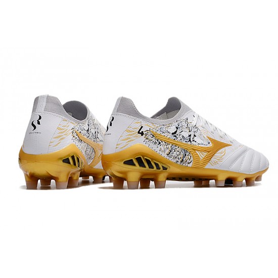 Kopacky Mizuno Morelia Neo Iii Made In Japan AG Low Bílý Zlato Pánské