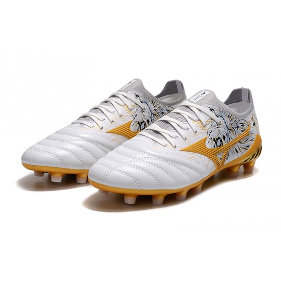 Kopacky Mizuno Morelia Neo Iii Made In Japan AG Low Bílý Zlato Pánské