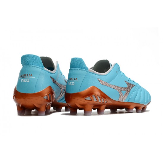 Kopacky Mizuno Morelia Neo Iii Pro AG Low Turqoise Pánské