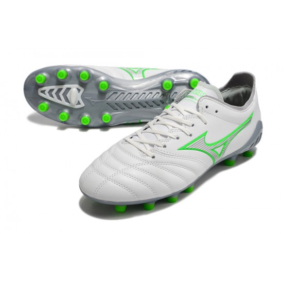 Kopacky Mizuno Morelia Neo Iii Pro AG Low Bílý Šedá Zelená Pánské