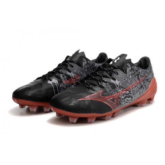 Kopacky Mizuno Alpha Made In Japan Fg Low Černá Šedá Hnědý Pánské