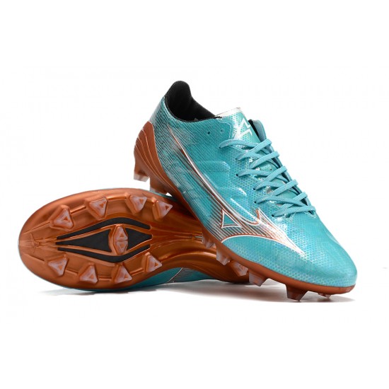 Kopacky Mizuno Alpha Made In Japan Fg Low Turqoise Hnědý Pánské