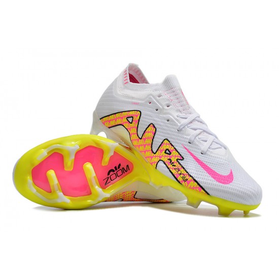 Kopacky Nike Air Zoom Mercurial Vapor XV Elite FG Low Bílý Žlutý Růžový Pánské