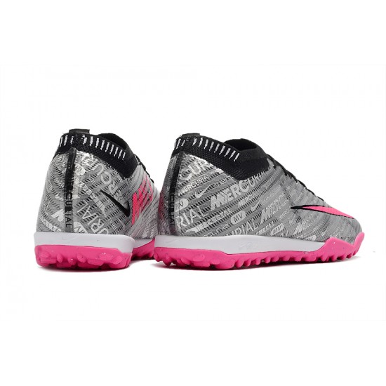 Kopacky Nike Air Zoom Mercurial Vapor XV Elite TF Mid-top Šedá Černá Růžový Pánské Dámské Kopacky Nike Air Zoom Mercurial Vapor XV Elite TF Mid-top Šedá Černá Růžový Pánské Dámské