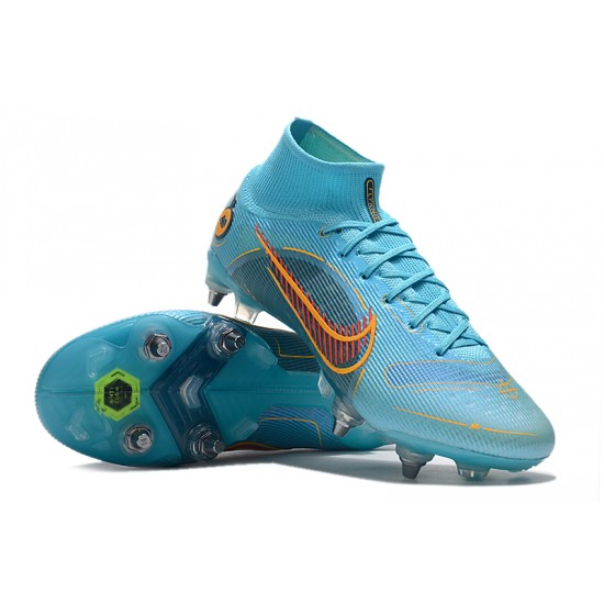 Kopacky Nike Mercurial Superfiy VIII Elite SG PRO Anti Clog High Modrý Pánské