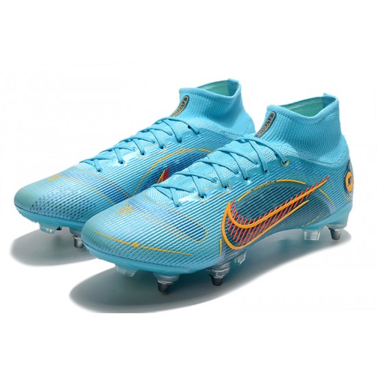 Kopacky Nike Mercurial Superfiy VIII Elite SG PRO Anti Clog High Modrý Pánské