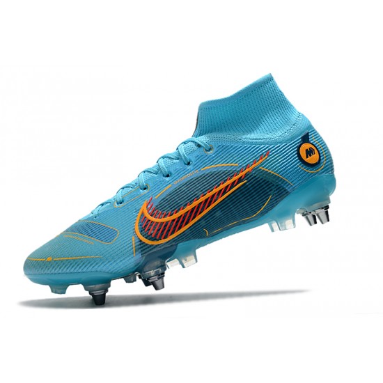 Kopacky Nike Mercurial Superfiy VIII Elite SG PRO Anti Clog High Modrý Pánské