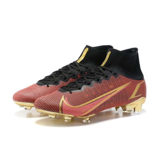 Kopacky Nike Mercurial Superfly 8 Elite FG High Černá Hnědý Zlato Pánské