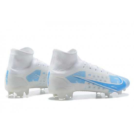 Kopacky Nike Mercurial Superfly 8 Elite FG High Modrý Bílý Pánské