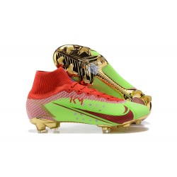 Kopacky Nike Mercurial Superfly 8 Elite FG High Červené Zelená Zlato Pánské 