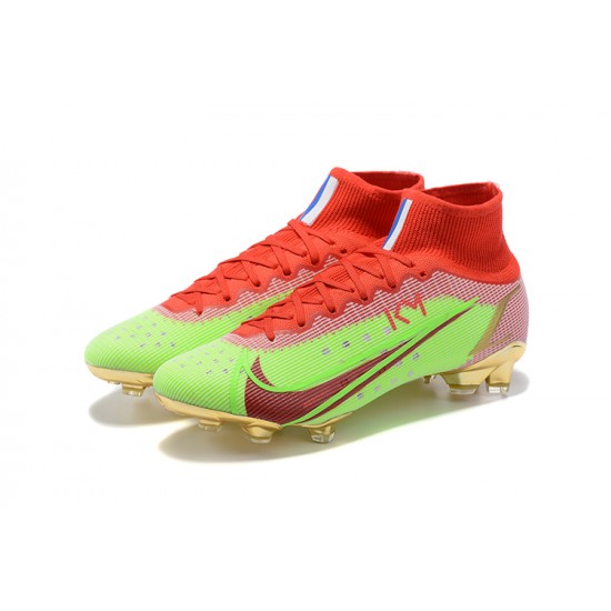 Kopacky Nike Mercurial Superfly 8 Elite FG High Červené Zelená Zlato Pánské