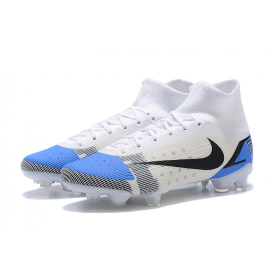 Kopacky Nike Mercurial Superfly 8 Elite FG High Bílý Modrý Pánské