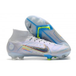 Kopacky Nike Mercurial Superfly 8 Elite FG High Bílý Modrý Multi Pánské 