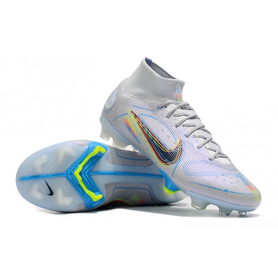 Kopacky Nike Mercurial Superfly 8 Elite FG High Bílý Modrý Multi Pánské