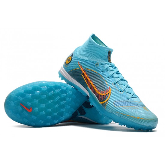 Kopacky Nike Mercurial Superfly 9 Elite TF High Modrý Oranžovýý Pánské