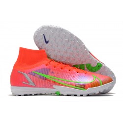 Kopacky Nike Mercurial Superfly 9 Elite TF High Červené Bílý Zelená Pánské 