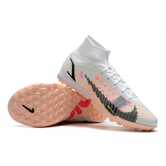 Kopacky Nike Mercurial Superfly 9 Elite TF High Bílý Růžový Černá Pánské