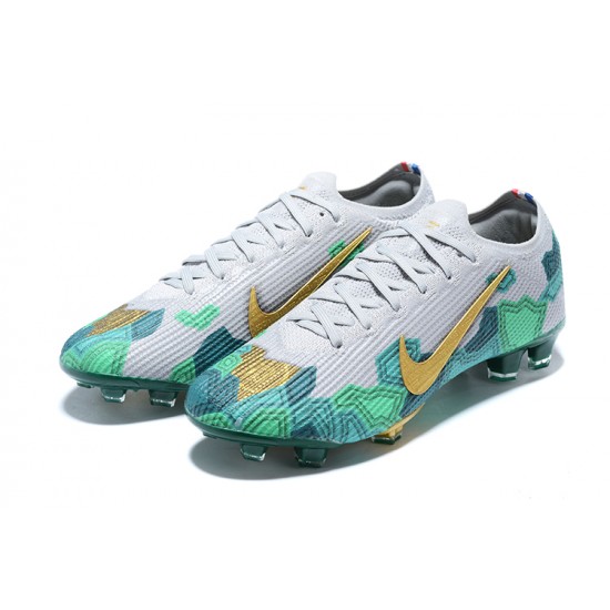 Kopacky Nike Mercurial Vapor 13 Elite FG Zelená Zlato Bílý Low Pánské