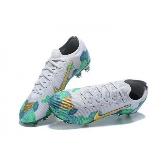 Kopacky Nike Mercurial Vapor 13 Elite FG Zelená Zlato Bílý Low Pánské