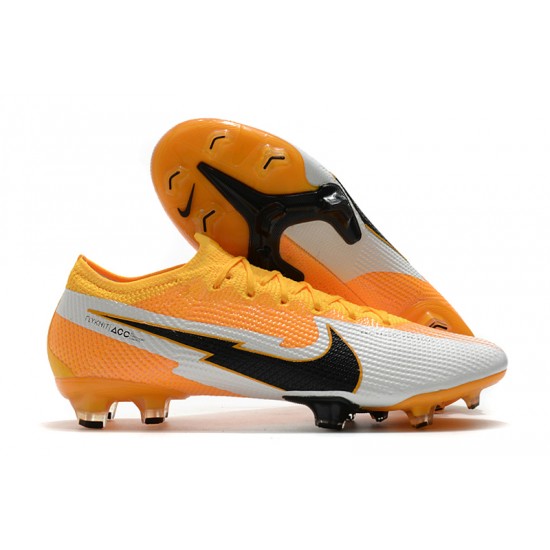 Kopacky Nike Mercurial Vapor 13 Elite FG Low Bílý Oranžovýý Černá Pánské Kopacky Nike Mercurial Vapor 13 Elite FG Low Bílý Oranžovýý Černá Pánské