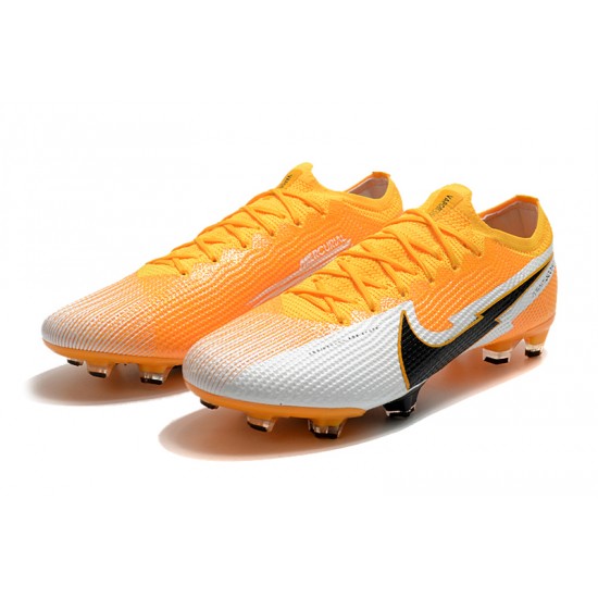 Kopacky Nike Mercurial Vapor 13 Elite FG Low Bílý Oranžovýý Černá Pánské