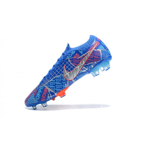 Kopacky Nike Mercurial Vapor 13 Elite FG Oranžovýý Modrý Černá Bílý Low Pánské