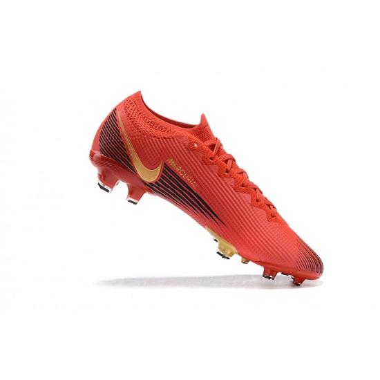 Kopacky Nike Mercurial Vapor 13 Elite FG Červené Černá Zlato Low Pánské