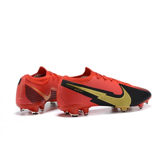 Kopacky Nike Mercurial Vapor 13 Elite FG Červené Černá Zlato Low Pánské