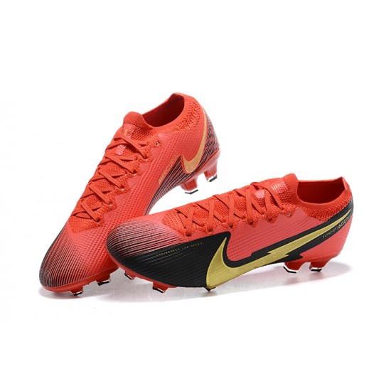 Kopacky Nike Mercurial Vapor 13 Elite FG Červené Černá Zlato Low Pánské