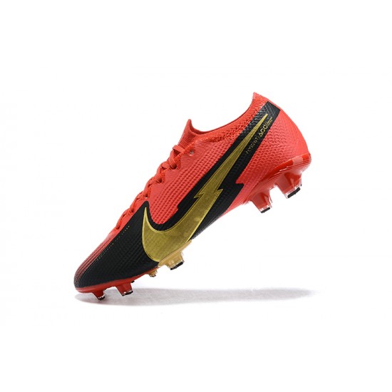 Kopacky Nike Mercurial Vapor 13 Elite FG Červené Černá Zlato Low Pánské