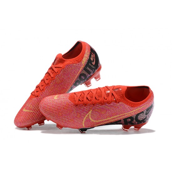 Kopacky Nike Mercurial Vapor 13 Elite FG Červené Černá Oranžovýý Low Pánské