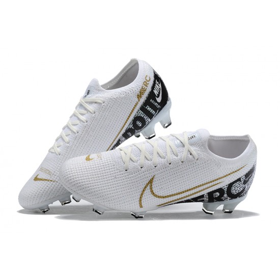 Kopacky Nike Mercurial Vapor 13 Elite FG Bílý Černá Zlato Zelená Low Pánské