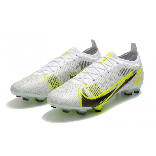 Kopacky Nike Mercurial Vapor 14 Elite FG Low Bílý Žlutý Černá Woemn And Pánské