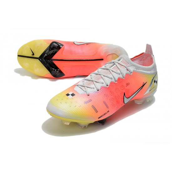 Kopacky Nike Mercurial Vapor 14 Elite FG Low Bílý Žlutý Růžový Woemn And Pánské