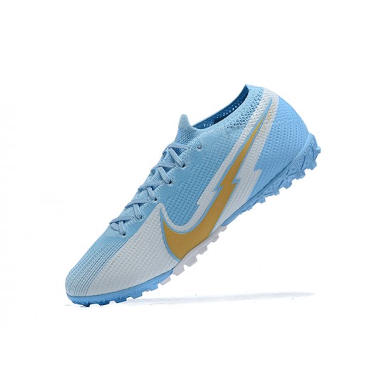 Kopacky Nike Mercurial Vapor 13 Elite TF Bílý Modrý Zlato Low Pánské