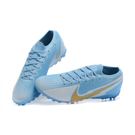 Kopacky Nike Mercurial Vapor 13 Elite TF Bílý Modrý Zlato Low Pánské