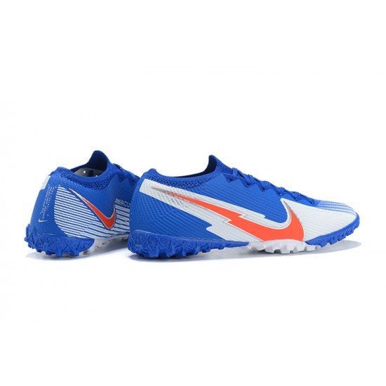 Kopacky Nike Mercurial Vapor 13 Elite TF Bílý Oranžovýý Modrý Low Pánské