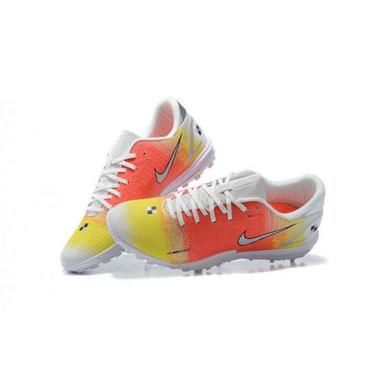Kopacky Nike Vapor 14 Academy TF Bílý Oranžovýý Žlutý Low Pánské