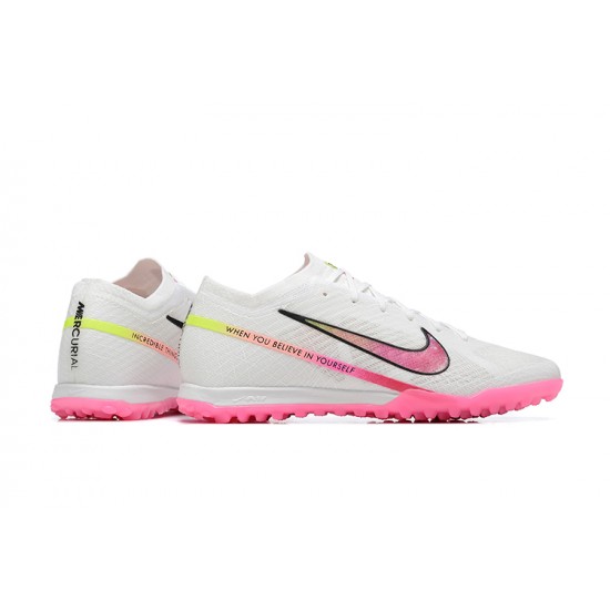 Kopacky Nike Vapor 15 Academy TF Bílý Růžový Žlutý Pánské Low