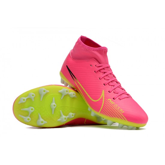 Kopacky Nike Air Zoom Mercurial Superfly IX Academy AG High Zelená Růžový Pánské Dámské