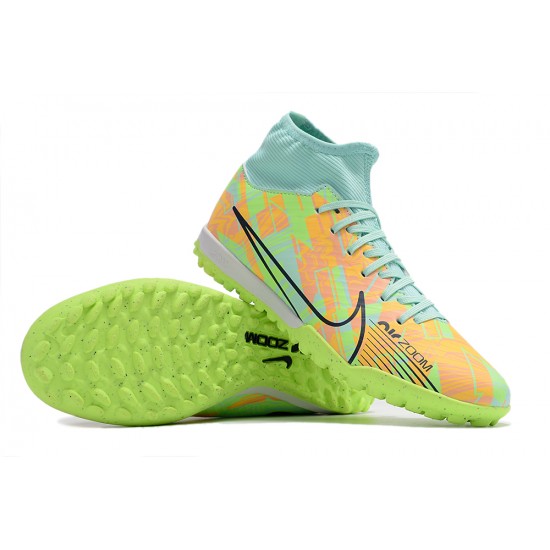 Kopacky Nike Air Zoom Mercurial Superfly IX Academy TF High Turqoise Hnědožlutý Zelená Pánské Dámské