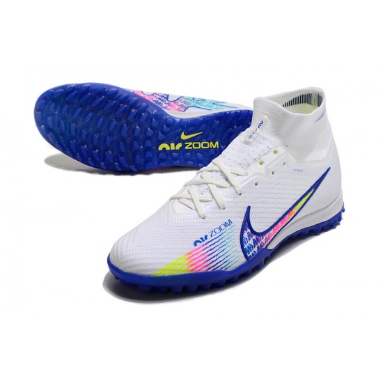 Kopacky Nike Air Zoom Mercurial Superfly IX Elite TF High Bílý Modrý Pánské Dámské