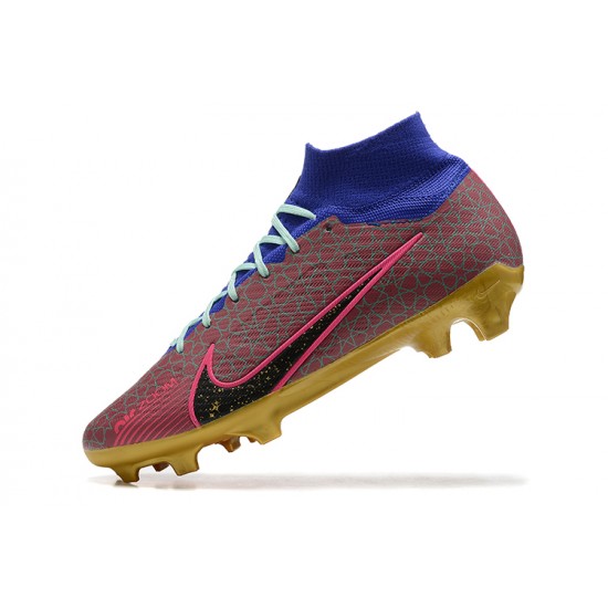 Kopacky Nike Air Zoom Mercurial Superfly Ix Elite Fg Modrý Zlato Růžový Pánské High Football Cleats