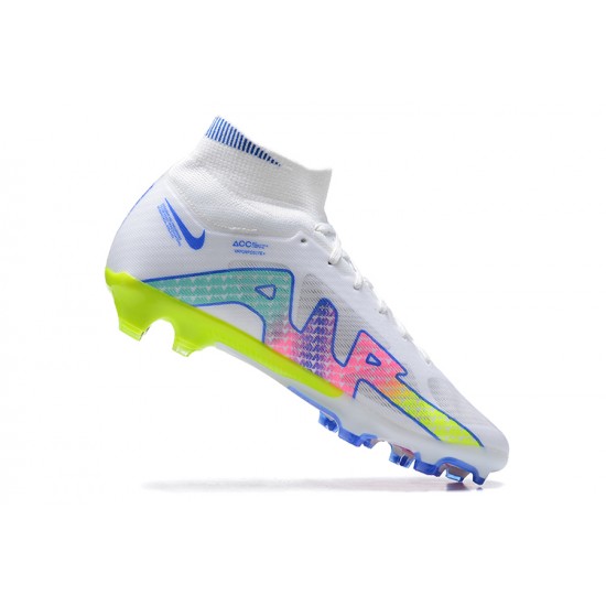 Kopacky Nike Air Zoom Mercurial Superfly Ix Elite Fg Modrý Bílý Žlutý Zelená Pánské High Football Cleats